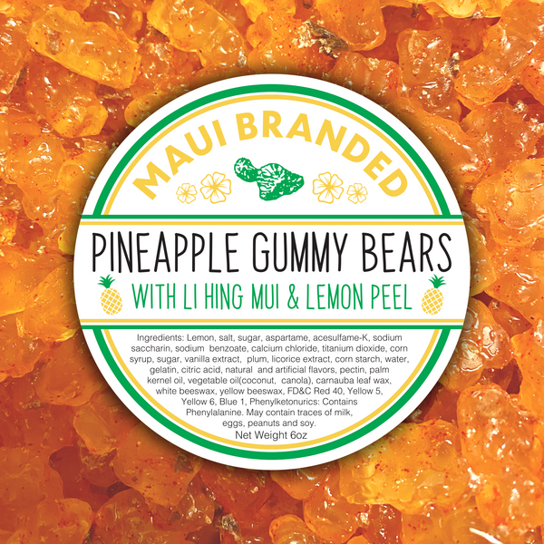 Pineapple Gummy Bears w/ LihingLemon Peel MAUI CRISPS