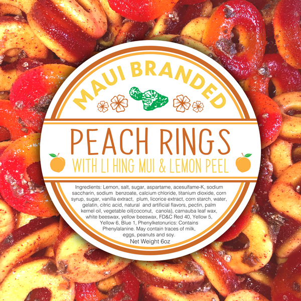 Peach Rings w/ Lihing-Lemon Peel 6oz.