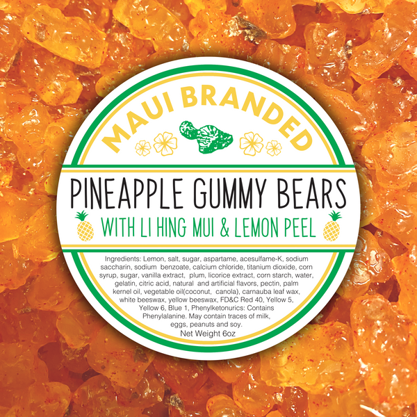 Pineapple Gummy Bears w/ Lihing-Lemon Peel