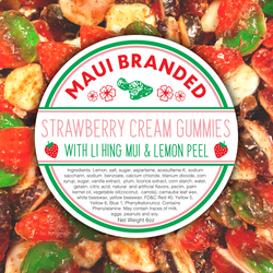 Strawberry Cream Gummies w/ Lihing-Lemon Peel 6oz.
